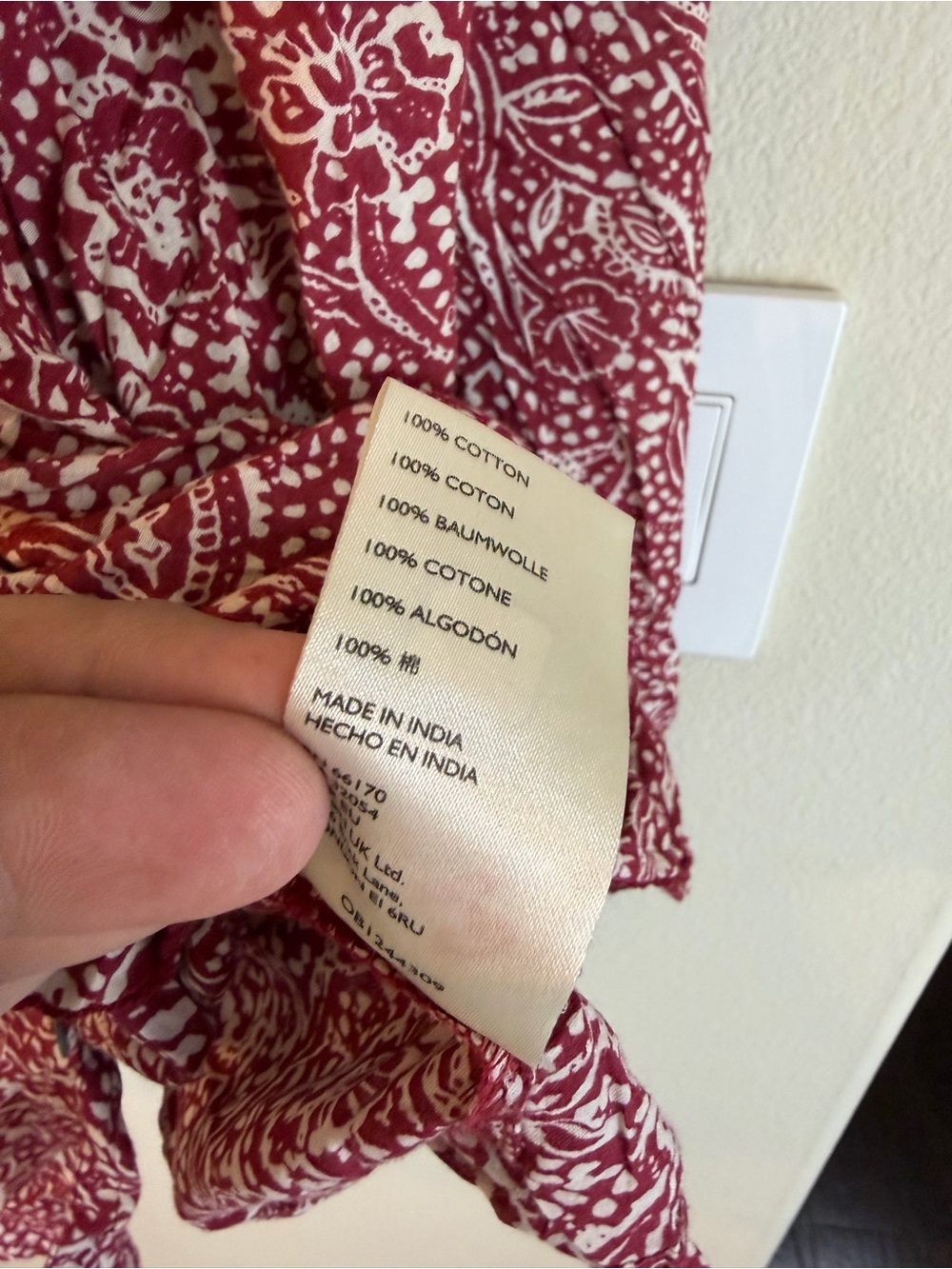 Free People Cool Meadow Printed Blouse Large Red Bandana Boho - Picture 7 of 8